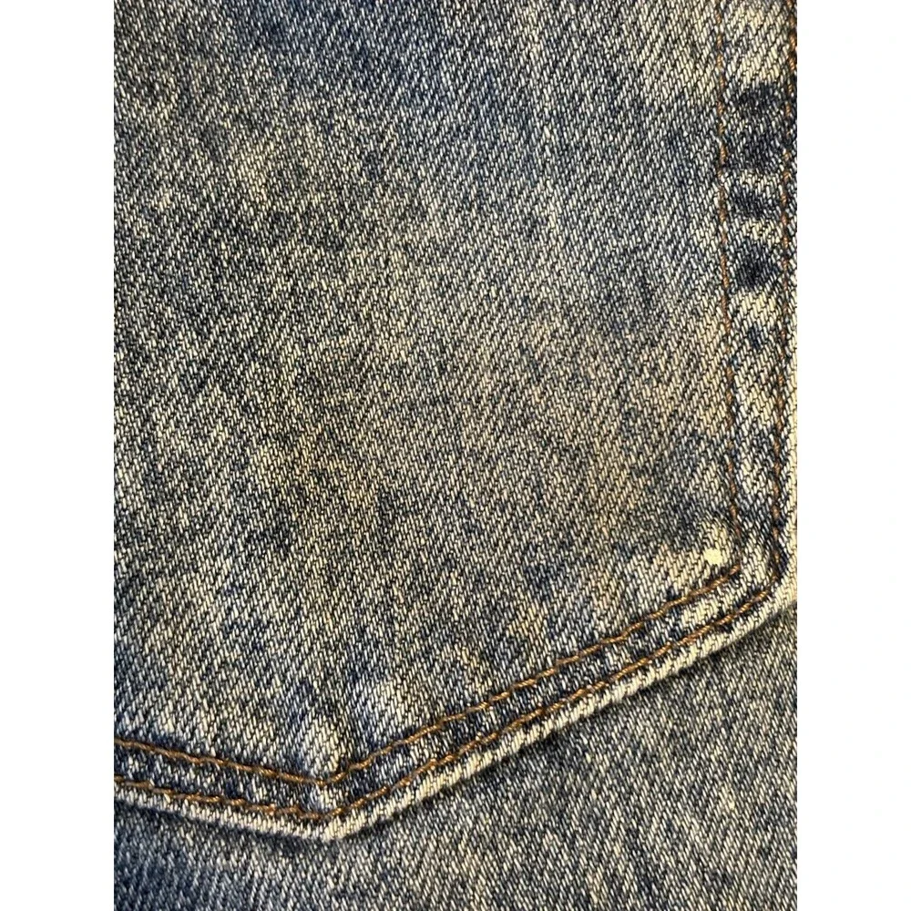 Uniqlo Jeans Mens 33x30 Kaihara Slim Straight Blue Denim Pants Medium Wash - Picture 6 of 13